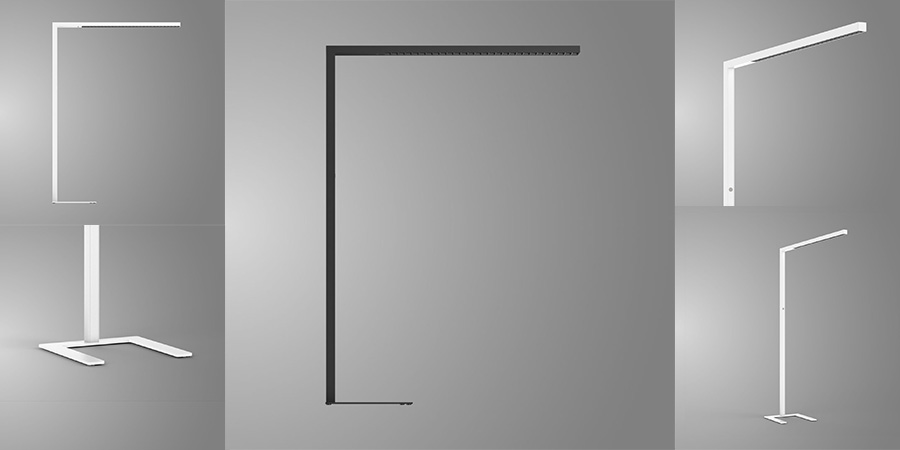 In verschiedenen Nahaufnahmen sind die Econ Office Floor L in Schwarz und Weiß zu sehen, sowohl von Kopf als auch Fuß.